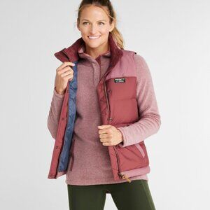 L.L. Bean Burgundy Puffer Vest - Women's Mountain Classic Down Vest, Colorblock